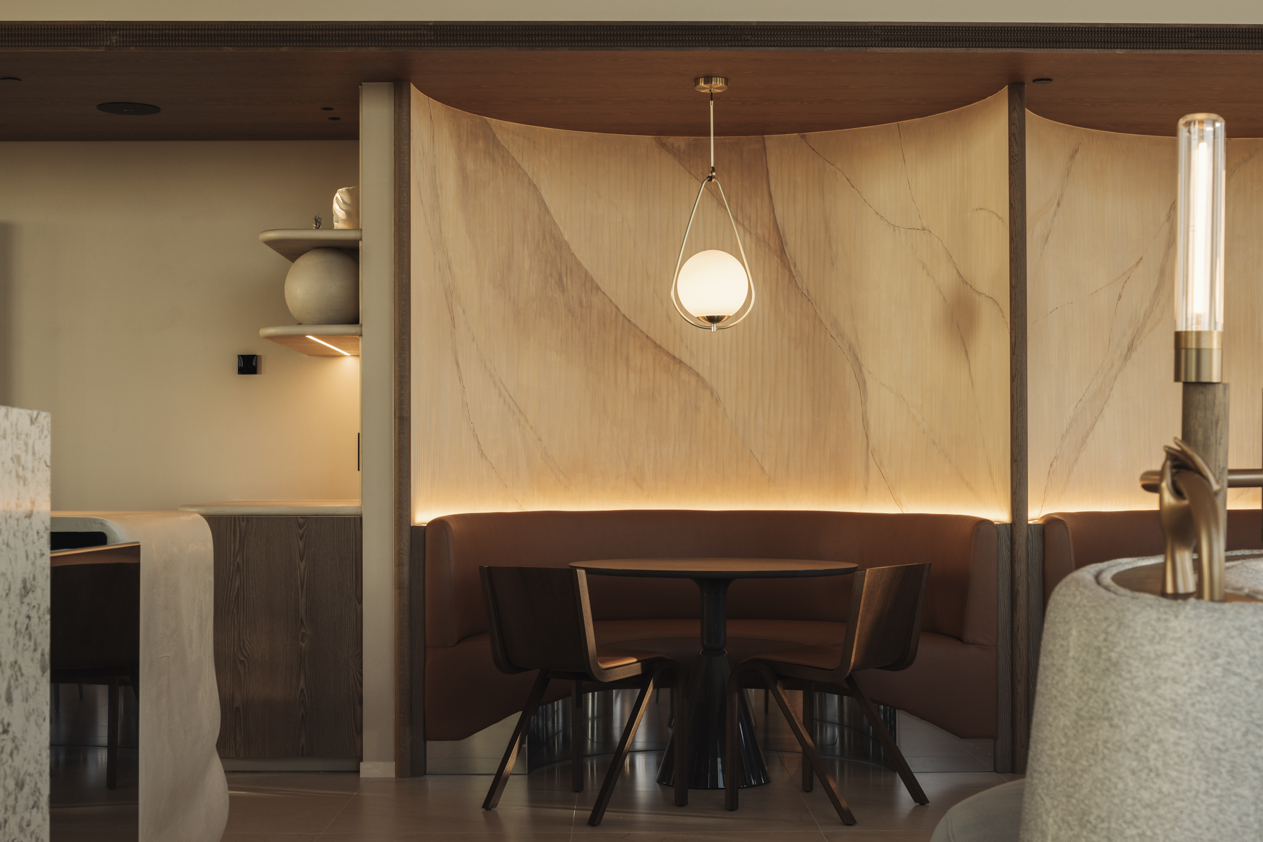 Secluded seating is a key feature of Horizons Brasserie.